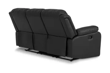 Norbo Skön Reclinersoffa 3 sits Konstläder - Fällbar soffa - Biosoffa - Svart - Products - Möbler - Soffa - Biosoffa & reclinersoffa - 3 sits biosoffa & reclinersoffa