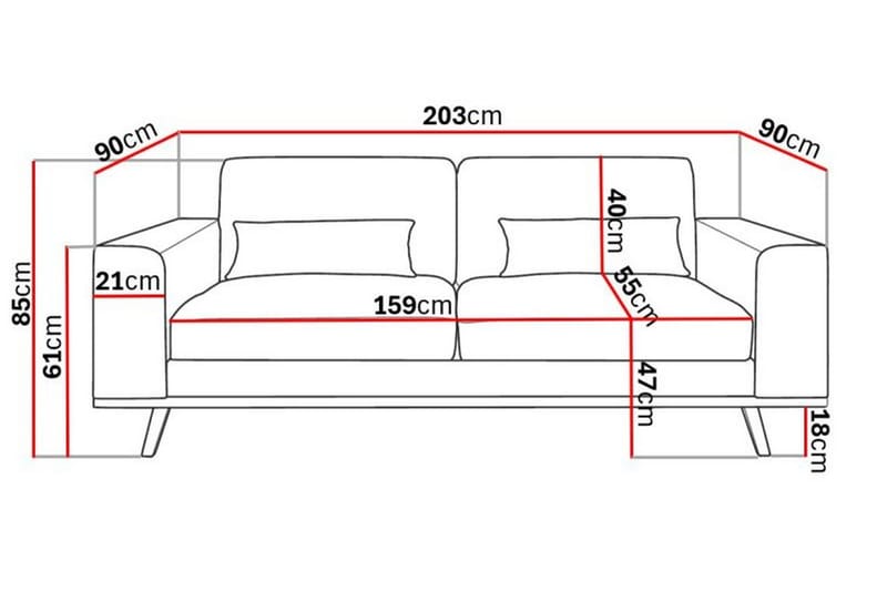 Copenhagen 2-sits Manchestersoffa - Rosa - Products - Möbler - Soffa - 2 sits soffa