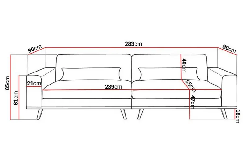 Copenhagen 4-sits Manchestersoffa - Mörkgrön - Products - Möbler - Soffa - 4 sits soffa