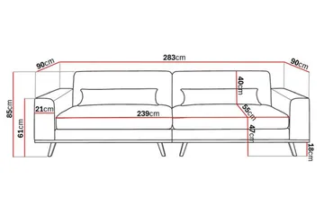 Copenhagen 4-sits Sammetssoffa - Beige - Products - Möbler - Soffa - Sammetssoffa