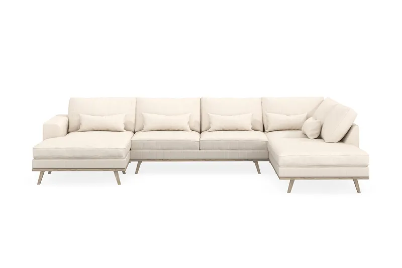 Copenhagen 5-sits Högervänd U-formad Soffa med Divan och Schäslong i Manchester, Beige