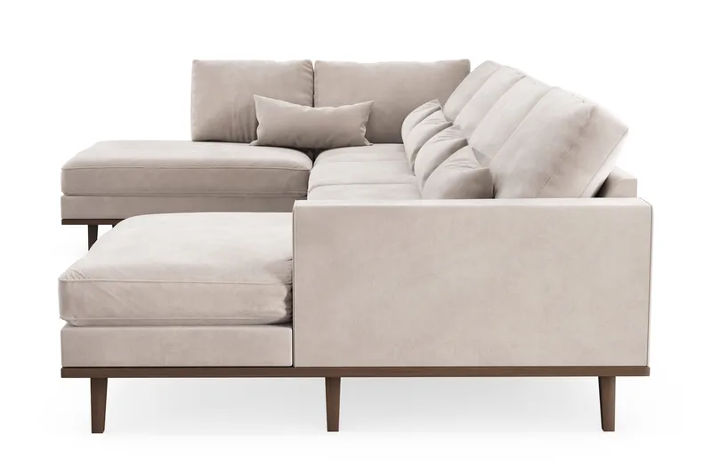 Copenhagen 5-sits Vänstervänd U-formad Large Soffa med Divan och Schäslong i Sammet - Beige - Products - Möbler - Soffa - Sammetssoffa