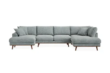 Copenhagen Premium 5-sits Högervänd U-formad Djup Soffa med Divan och Schäslong i Chenille