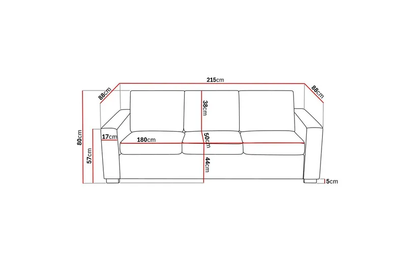 Crazy 3-sits Tygsoffa - Brun - Products - Möbler - Soffa - 3 sits soffa