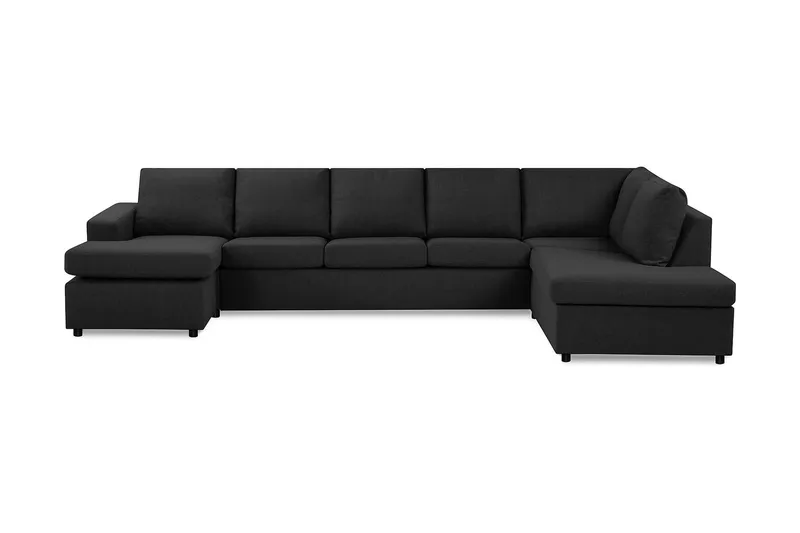 Crazy 5-sits Högervänd U-formad X-Large Soffa med Divan och Schäslong i Tyg, Antracit