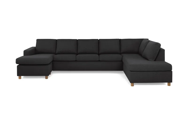 Crazy 5-sits Högervänd U-formad X-Large Soffa med Divan och Schäslong i Tyg, Antracit