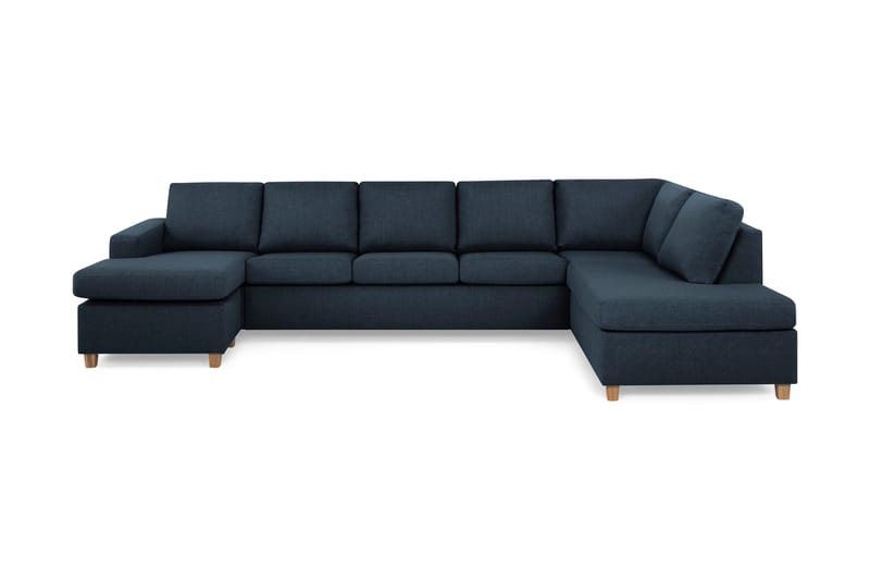 Crazy 5-sits Högervänd U-formad X-Large Soffa med Divan och Schäslong i Tyg, Blå