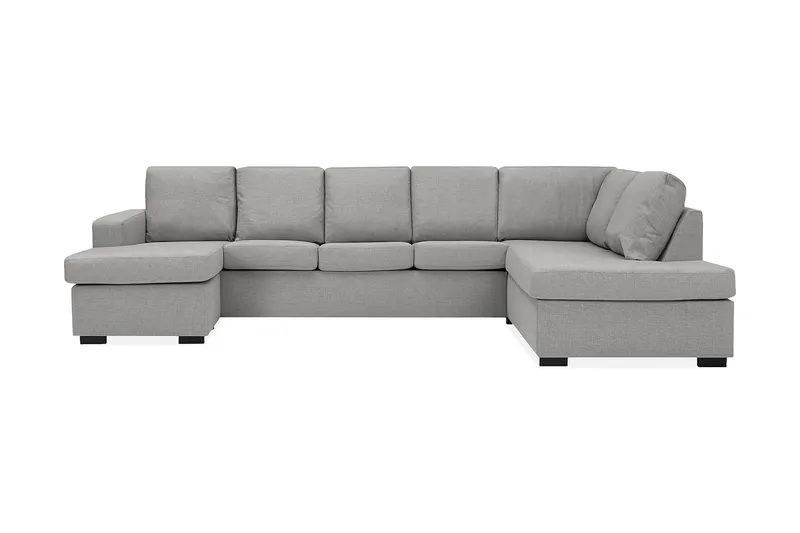 Crazy 5-sits Högervänd U-formad X-Large Soffa med Divan och Schäslong i Tyg, Grå