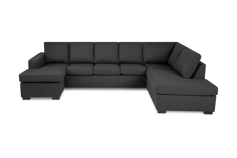 Crazy 5-sits Högervänd U-formad X-Large Soffa med Divan och Schäslong i Tyg, Mörkgrå