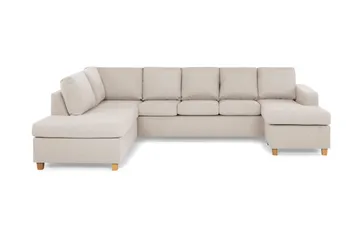 Crazy 5-sits Vänstervänd U-formad Soffa med Divan och Schäslong i Tyg