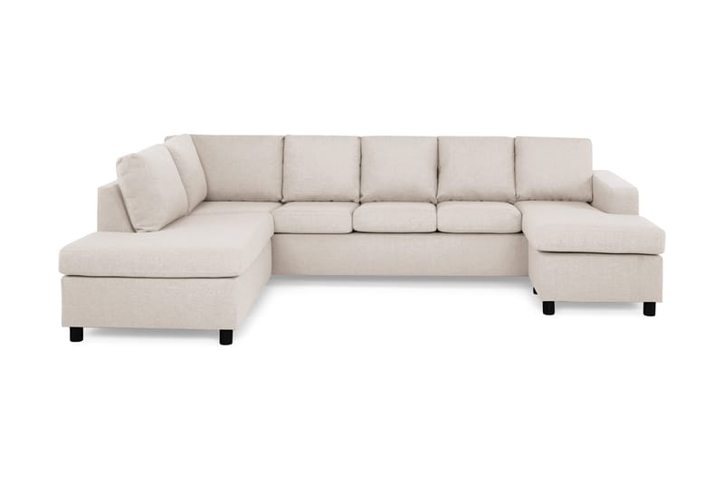 Crazy 5-sits Vänstervänd U-formad Soffa med Divan och Schäslong i Tyg, Beige