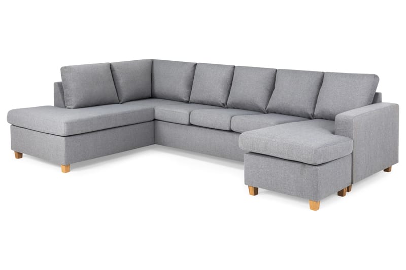 Crazy 5-sits Vänstervänd U-formad Soffa med Divan och Schäslong i Tyg - Grå - Products - Möbler - Soffa - U-soffa