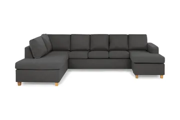 Crazy 5-sits Vänstervänd U-formad Soffa med Divan och Schäslong i Tyg
