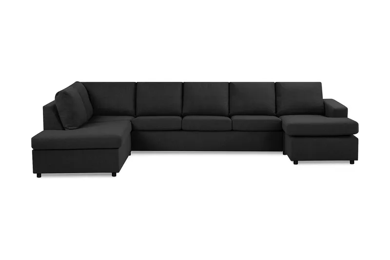 Crazy 5-sits Vänstervänd U-formad X-Large Soffa med Divan och Schäslong i Tyg, Antracit