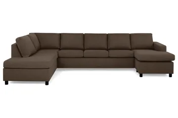 Crazy 5-sits Vänstervänd U-formad X-Large Soffa med Divan och Schäslong i Tyg