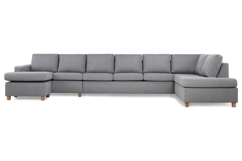 Crazy 6-sits Högervänd U-formad XX-Large Soffa med Divan och Schäslong i Tyg - Grå - Products - Möbler - Soffa - U-soffa