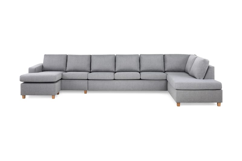 Crazy 6-sits Högervänd U-formad XX-Large Soffa med Divan och Schäslong i Tyg, Grå