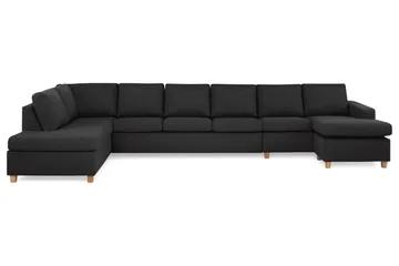 Crazy 6-sits Vänstervänd U-formad XX-Large Soffa med Divan och Schäslong i Tyg, Antracit