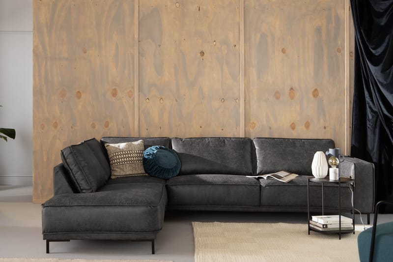 Akron 2,5-sits Soffa med Schäslong Vänster Bondedläder - Mörkgrå - Products - Möbler - Soffa - Divansoffa & schäslongsoffa - 2 sits soffa med divan