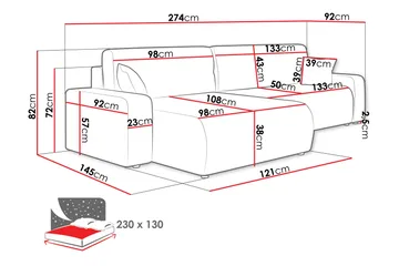 Barile Soffa med Divan 3-sits - Ljusgrå - Products - Möbler - Soffa - Divansoffa & schäslongsoffa - 3 sits soffa med divan