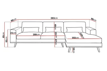 Copenhagen 4-sits Högervänd L-formad Divansoffa i Manchester - Ljusgrå - Products - Möbler - Soffa - Divansoffa & schäslongsoffa - 4 sits soffa med divan