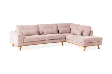 Copenhagen 4-sits Högervänd L-formad Schäslongsoffa i Manchester - Rosa - Products - Möbler - Soffa - Divansoffa & schäslongsoffa - 4 sits soffa med divan