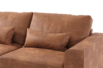 Copenhagen 4-sits Vänstervänd L-formad Schäslongsoffa i Konstläder - Brun - Products - Möbler - Soffa - Divansoffa & schäslongsoffa - 4 sits soffa med divan