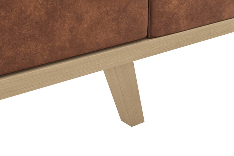 Copenhagen 4-sits Vänstervänd L-formad Schäslongsoffa i Konstläder - Brun - Products - Möbler - Soffa - Divansoffa & schäslongsoffa - 4 sits soffa med divan