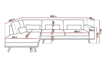 Copenhagen 4-sits Vänstervänd L-formad Schäslongsoffa i Konstläder - Mörkgrå - Products - Möbler - Soffa - Divansoffa & schäslongsoffa - 4 sits soffa med divan