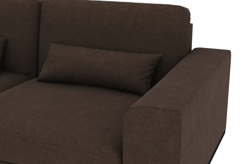 Copenhagen 4-sits Vänstervänd L-formad Schäslongsoffa i Tyg - Brun - Products - Möbler - Soffa - Divansoffa & schäslongsoffa - 4 sits soffa med divan