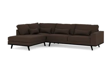 Copenhagen 4-sits Vänstervänd L-formad Schäslongsoffa i Tyg - Brun - Products - Möbler - Soffa - Divansoffa & schäslongsoffa - 4 sits soffa med divan