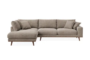 Copenhagen Premium 4-sits Vänstervänd L-formad Djup Schäslongsoffa i Chenille - Brun - Products - Möbler - Soffa - Divansoffa & schäslongsoffa - 4 sits soffa med divan