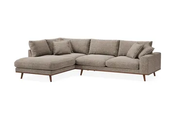 Copenhagen Premium 4-sits Vänstervänd L-formad Djup Schäslongsoffa i Chenille - Brun - Products - Möbler - Soffa - Divansoffa & schäslongsoffa - 4 sits soffa med divan