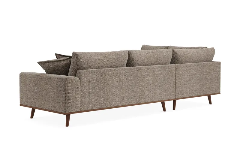 Copenhagen Premium 4-sits Vänstervänd L-formad Djup Schäslongsoffa i Chenille - Brun - Products - Möbler - Soffa - Divansoffa & schäslongsoffa - 4 sits soffa med divan