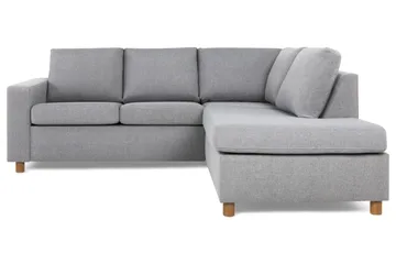 Crazy 3-sits Högervänd L-formad Schäslongsoffa i Tyg - Grå - Products - Möbler - Soffa - Divansoffa & schäslongsoffa - 2 sits soffa med divan
