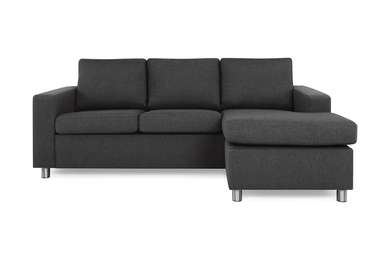 Crazy 3-sits Vändbar L-formad Divansoffa i Tyg, Antracit