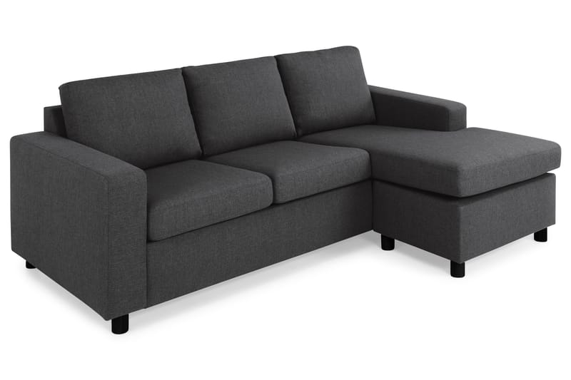 Crazy 3-sits Vändbar L-formad Divansoffa i Tyg - Antracit - Products - Möbler - Soffa - Divansoffa & schäslongsoffa - 3 sits soffa med divan