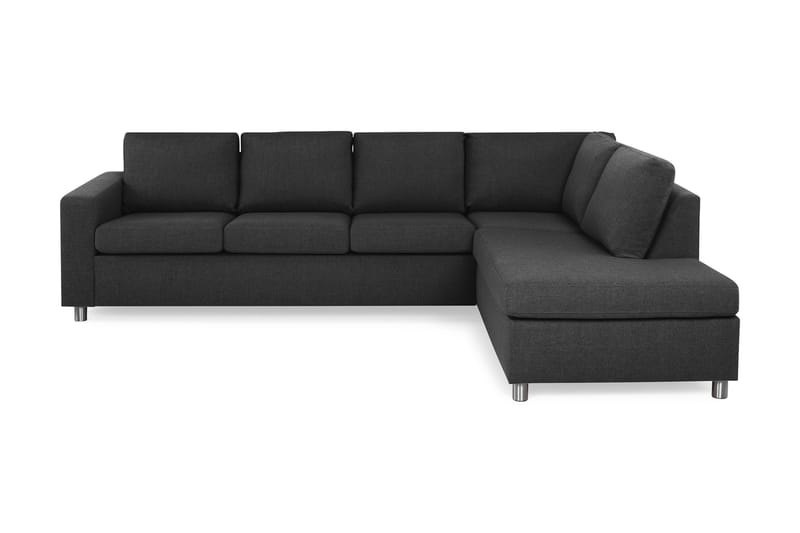 Crazy 4-sits Högervänd L-formad Schäslongsoffa i Tyg, Antracit