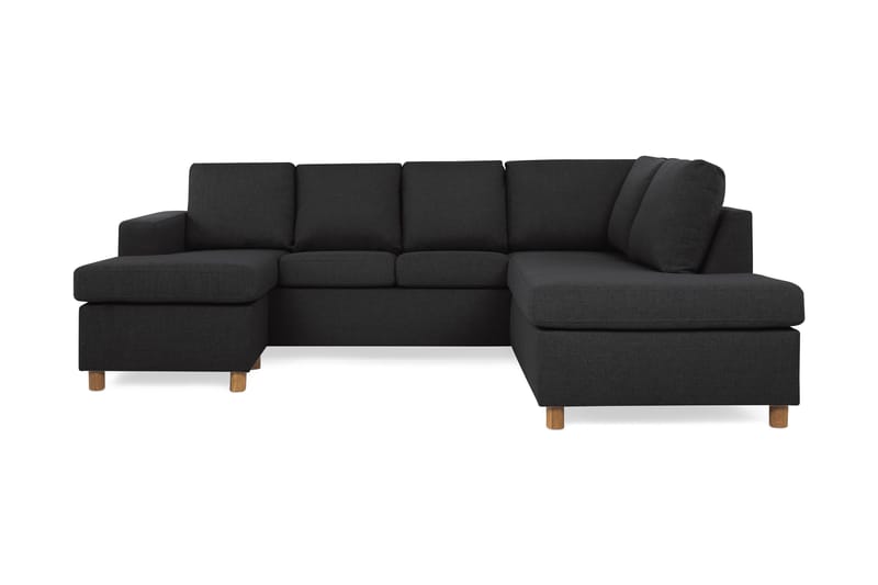 Crazy 4-sits Högervänd U-formad Large Soffa med Divan och Schäslong i Tyg, Antracit