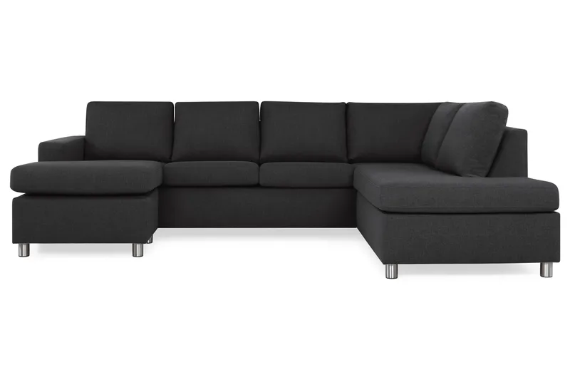 Crazy 4-sits Högervänd U-formad Large Soffa med Divan och Schäslong i Tyg, Antracit