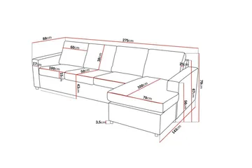 Crazy 4-sits Vändbar L-formad Divansoffa i Tyg - Antracit - Products - Möbler - Soffa - Divansoffa & schäslongsoffa - 4 sits soffa med divan