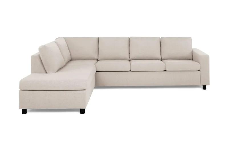 Crazy 4-sits Vänstervänd L-formad Schäslongsoffa i Tyg, Beige
