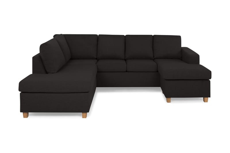 Crazy 4-sits Vänstervänd U-formad Large Soffa med Divan och Schäslong i Tyg, Antracit