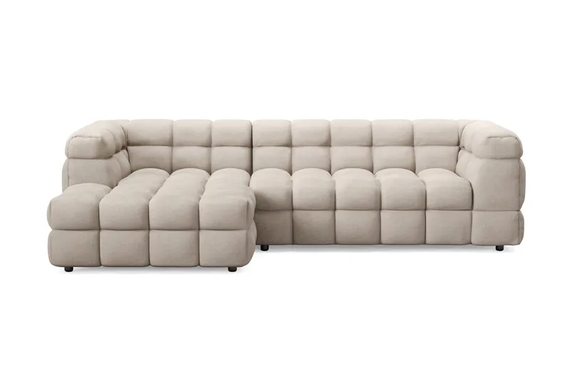 Elise 4-sits Bubblig Soffa med Divan Vänster, Beige