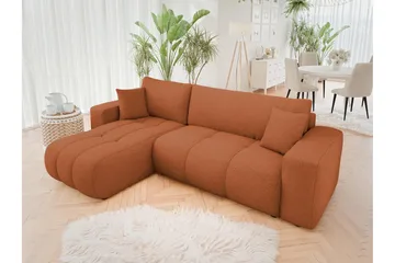 Flo Bäddsoffa med Divan 3-sits - Orange - Products - Möbler - Soffa - Divansoffa & schäslongsoffa - 3 sits soffa med divan