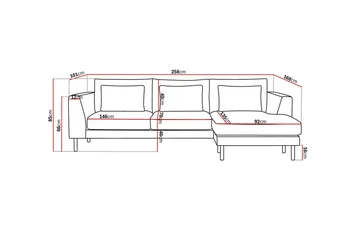 Florenz 3-sits Vänstervänd L-formad Divansoffa i Tyg - Mörkgrå - Products - Möbler - Soffa - Divansoffa & schäslongsoffa - 3 sits soffa med divan