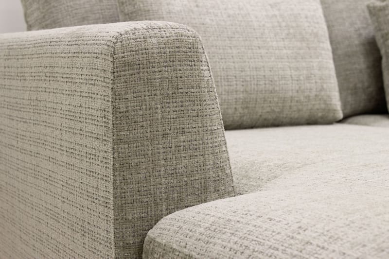 Florenz 4-sits Högervänd U-formad Soffa med Divan och Schäslong i Chenille - Grå / Beige - Products - Möbler - Soffa - Divansoffa & schäslongsoffa - 4 sits soffa med divan
