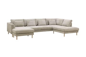 Florenz 4-sits Högervänd U-formad Soffa med Divan och Schäslong i Chenille - Grå / Beige - Products - Möbler - Soffa - Divansoffa & schäslongsoffa - 4 sits soffa med divan