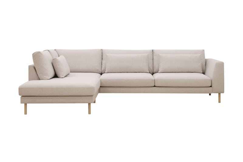 Florenz 4-sits Vänstervänd L-formad Schäslongsoffa i Tyg, Beige