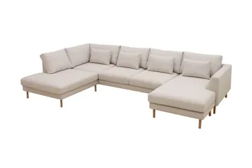 Florenz 4-sits Vänstervänd U-formad Soffa med Divan och Schäslong i Tyg